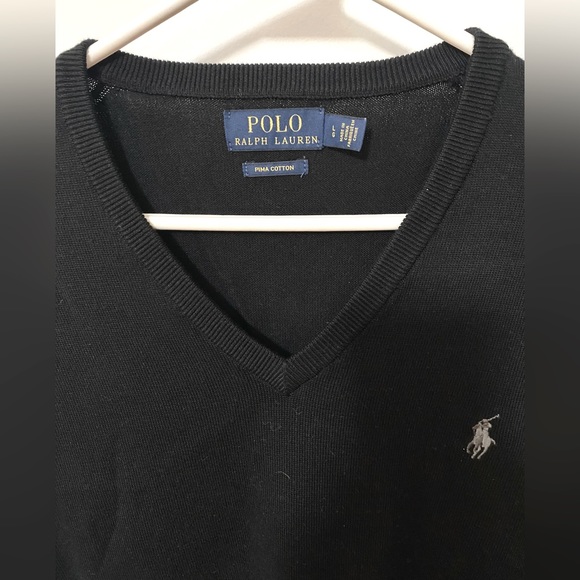 Polo by Ralph Lauren Black V-Neck Sweater - Picture 4 of 8